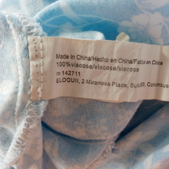 ♥️ONE DAY SALE Eloquii Blue White Floral Sleeveless Tank Bed Midi Dress - Picture 9 of 9